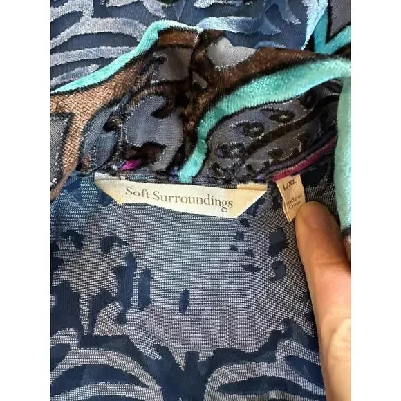 Velvet Burnout Topper Kimono Floral Patchwork WhimsyGoth - Picture 6 of 6